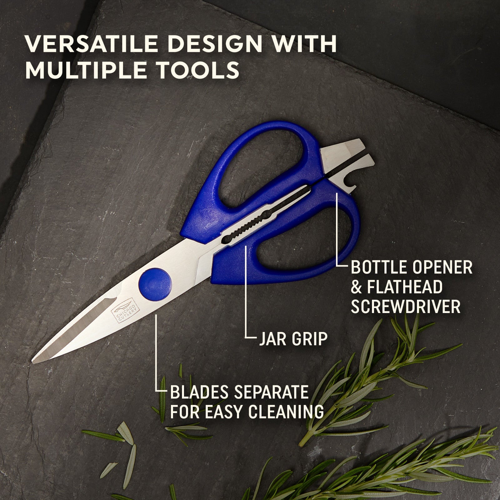 Chicago Cutlery 2-piece Kitchen Shears in Blueberry and Blue Frost